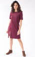 JOAN JETT T-SHIRT DRESS | BURGUNDY
